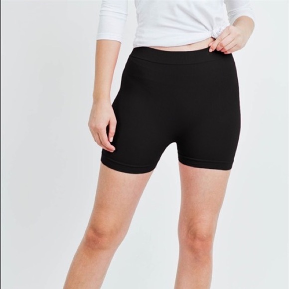 Black stretch spandex biker shorts - Picture 4 of 4